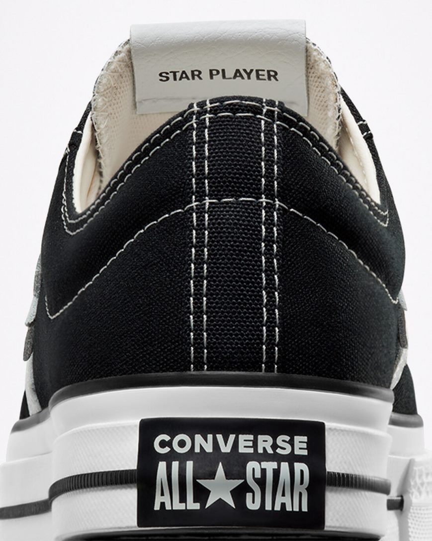 Tenis Converse Star Player 76 Cano Baixo Masculino Pretas Branco Pretas | PT S019847